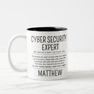 Benutzerdefinierte lustige Cyber-Sicherheitsexpert Zweifarbige Tasse