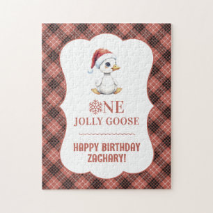 Benutzerdefinierte lustige Gans Dezember Erster Ge Puzzle