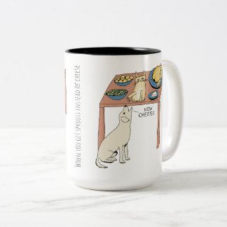 Benutzerdefinierte lustige Katze Golden Retriever Zweifarbige Tasse