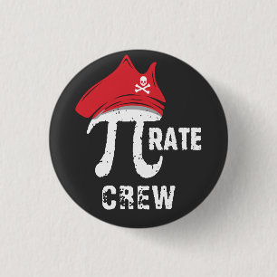 Benutzerdefinierte lustige Pi-Tag-Piratencrew-Matc Button