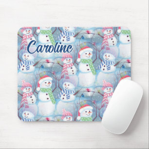 Benutzerdefinierte lustige Schneemänner Weihnachts Mousepad