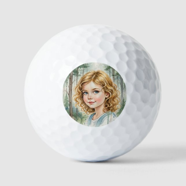 Benutzerdefinierte Mädchen Gesicht Lustig Party Pe Golfball (Vorderseite)