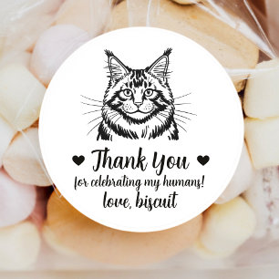 Benutzerdefinierte Maine Coon Katzen Hochzeitsguns Runder Aufkleber