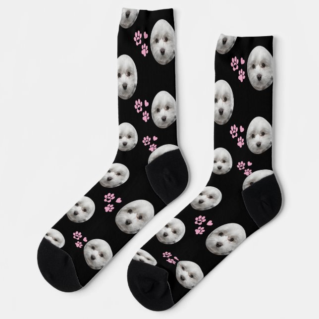 Benutzerdefinierte malteser Socken — Personalisier (Linkes Detail)
