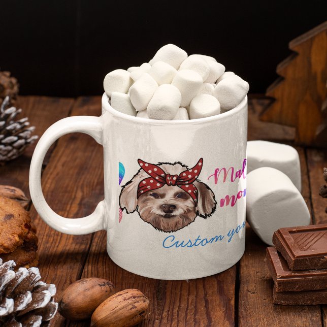 Benutzerdefinierte maltesische Mama Niedlich Mutte Kaffeetasse (Von Creator hochgeladen)