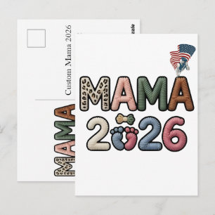 Benutzerdefinierte Mama 2026 Faux Babyfüße Erinner Postkarte