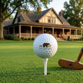 Benutzerdefinierte Mama-Bärin mit 2 Kindernamen Mu Golfball