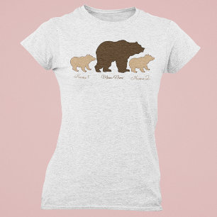 Benutzerdefinierte Mama-Bärin mit 2 Kindernamen Mu T-Shirt