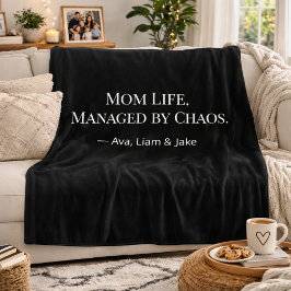 Benutzerdefinierte Mama Chaos Lustige Schwarz/Weiß Fleecedecke