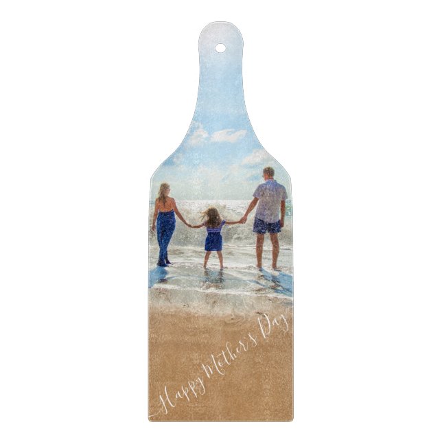 Benutzerdefinierte Mama Foto-Zuschnitt mit Text Schneidebrett (Vorderseite)