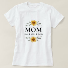 Benutzerdefinierte Mama mit Kindern Namen Mütter T T-Shirt