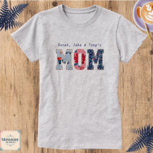 Benutzerdefinierte Mama mit Kindernamen T-Shirt