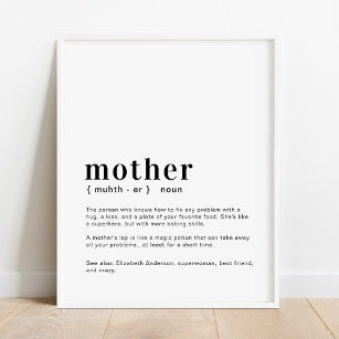 Benutzerdefinierte Mama, Mutter, Muttertag der Mut Poster