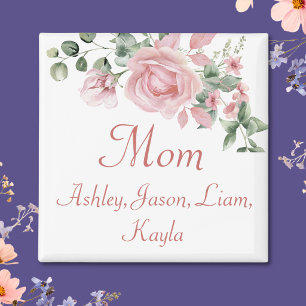 Benutzerdefinierte Mama Rosa Rosen Floral 4 bis 8  Magnet