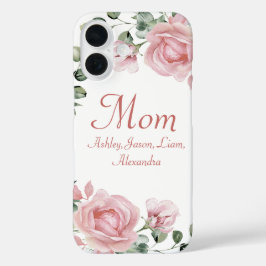 Benutzerdefinierte Mama Rosen Rosen Blumenmuster 4 iPhone 16 Hülle