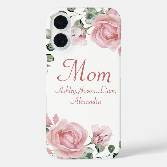 Benutzerdefinierte Mama Rosen Rosen Blumenmuster 4 Case-Mate iPhone Hülle (Rückseite)