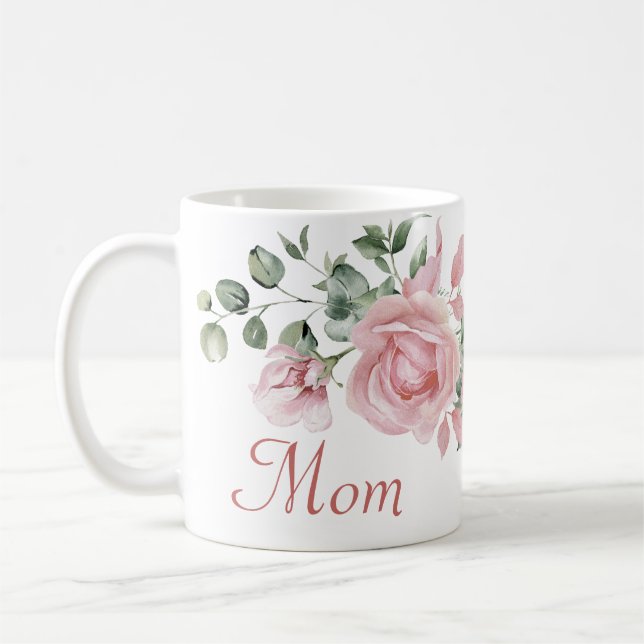 Benutzerdefinierte Mama Rosen Rosen Personalisiert Kaffeetasse (Links)