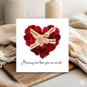 Benutzerdefinierte Mama von Kids Love Heart Mutter Karte