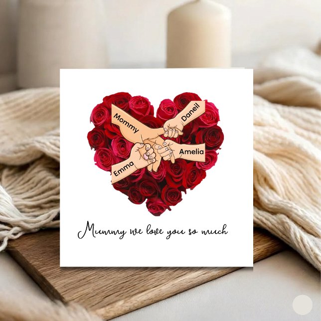 Benutzerdefinierte Mama von Kinder Liebe Herz Mutt Karte (Von Creator hochgeladen)