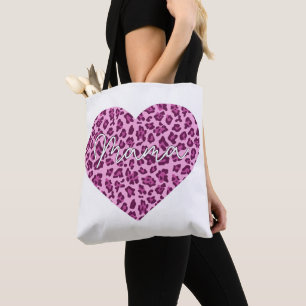 Benutzerdefinierte Mama-Wortkunst auf rosa Leopard