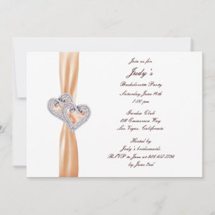 Benutzerdefinierte Mandarine Herz Junggeselinnen-A Einladung