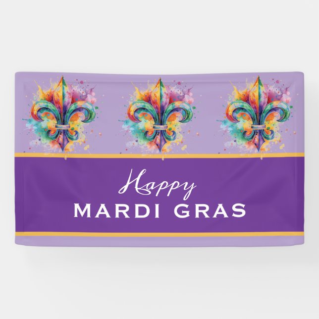 Benutzerdefinierte Mardi Gras Farben Banner (Horizontal)