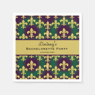 Benutzerdefinierte Mardi Gras-Junggesellinnenparty Serviette