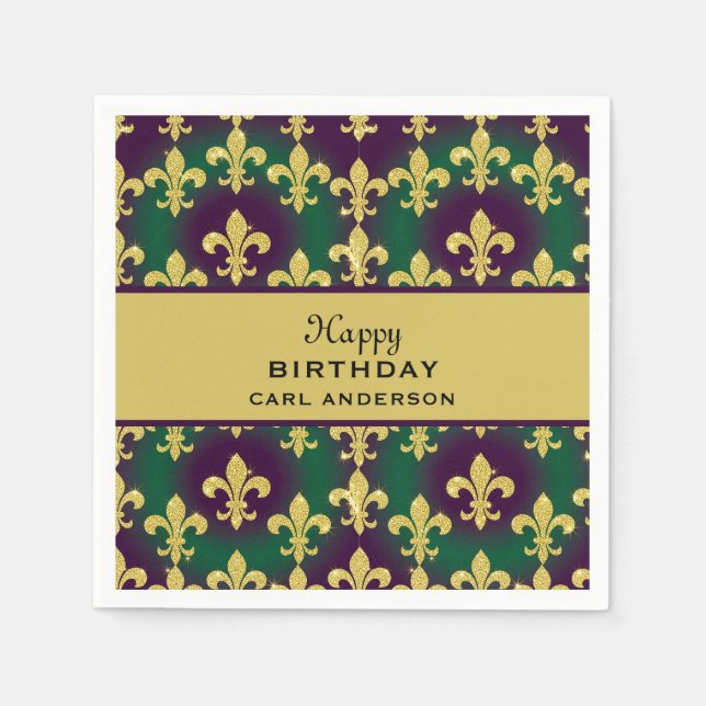 Benutzerdefinierte Mardi Gras-Party Serviette (Vorderseite)
