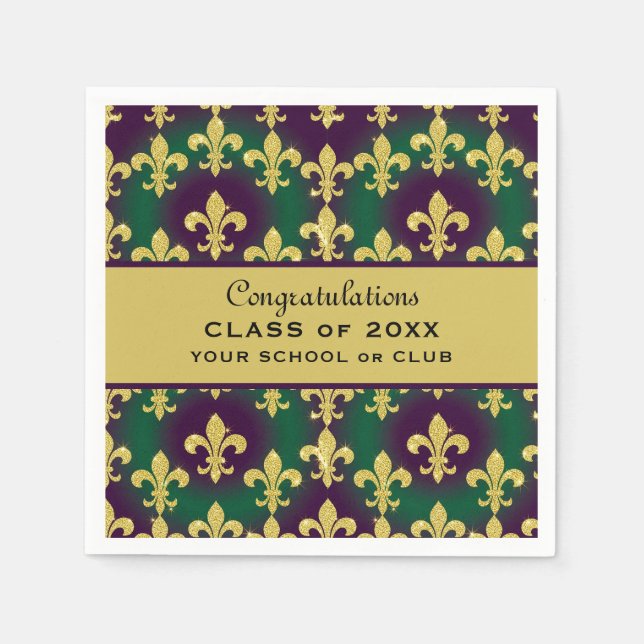 Benutzerdefinierte Mardi Gras Party Serviette (Vorderseite)