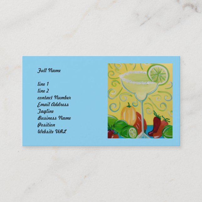 Benutzerdefinierte Margarita Visitenkarten Visitenkarte (Vorderseite)