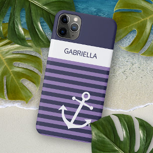Benutzerdefinierte Marine Dunkelblau Weiß Violett Case-Mate iPhone Hülle