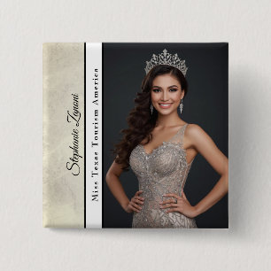 Benutzerdefinierte Marmor-Pageant-Schärpe-Foto-But Button