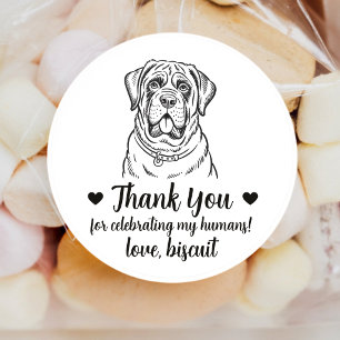 Benutzerdefinierte Mastiff-Hund-Hochzeitsgeschenk- Runder Aufkleber