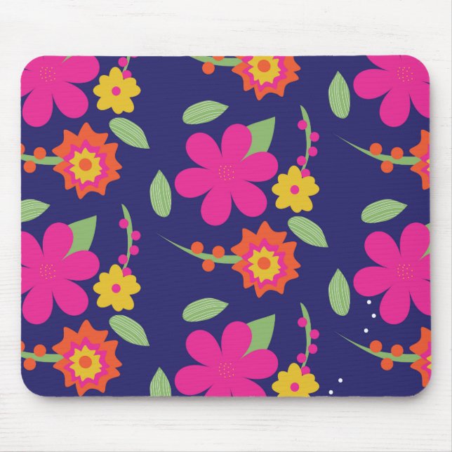 Benutzerdefinierte Maus Hippie Blumen Garten Mousepad (Vorne)