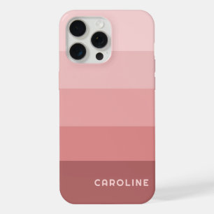Benutzerdefinierte Mauve Taupe Pfirsich-Rosa Strei iPhone 15 Pro Max Hülle