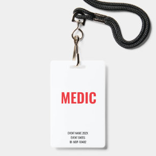 Benutzerdefinierte Medic-Veranstaltung Konzert Mus Ausweis