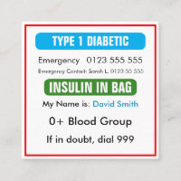 Benutzerdefinierte medizinische Alarm-Diabetes-Kar