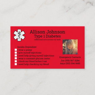 Benutzerdefinierte medizinische Warnkarte Schwarze Visitenkarte