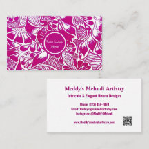 Benutzerdefinierte Mehndi Artist Business Card mit