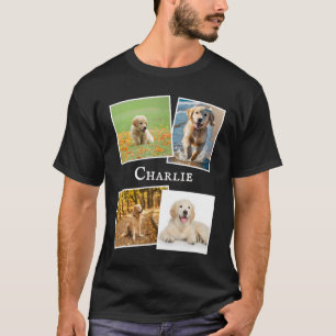 Benutzerdefinierte Mehrfach-Foto-Hundekollage für T-Shirt