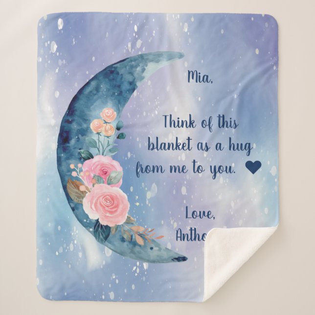 Benutzerdefinierte Meldung "Blue Crescent Moon" Sherpadecke (Vorderseite)