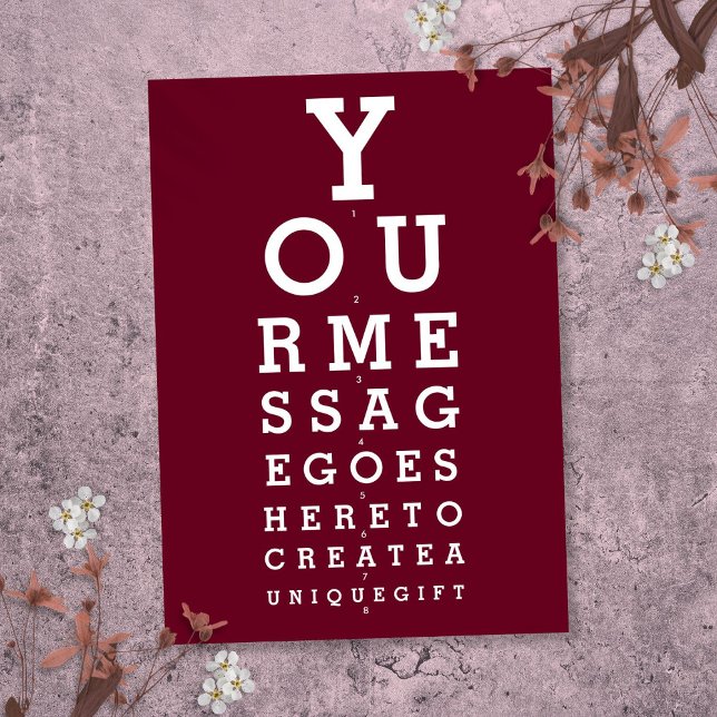 Benutzerdefinierte Meldung "Burgundy Red Sight Cha Einladung (Burgundy Red Sight Chart Custom Message Invitation)
