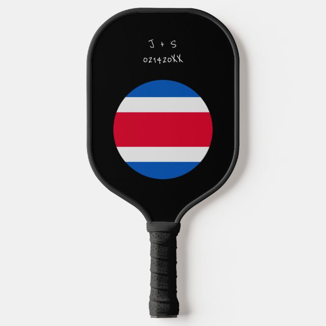 Benutzerdefinierte Meldung Costa Rica Flag Pickleball Schläger (Vorderseite)