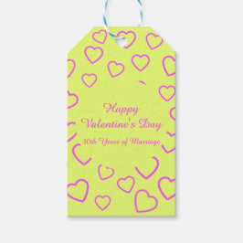 Benutzerdefinierte Meldung "Gelb und Rosa Herzmust Geschenkanhänger