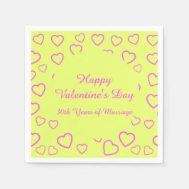 Benutzerdefinierte Meldung "Gelb und Rosa Herzmust Serviette