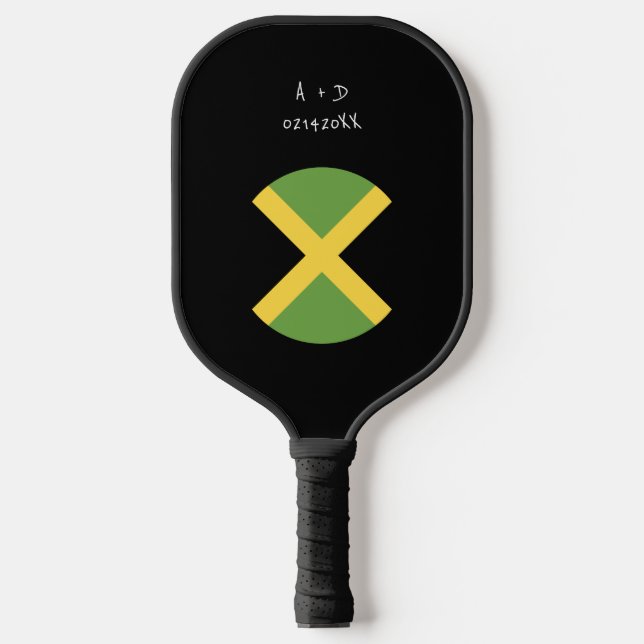 Benutzerdefinierte Meldung Jamaica-Flagge Pickleball Schläger (Vorderseite)