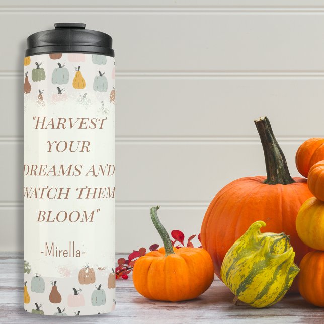 Benutzerdefinierte Meldung/Name Wasserfarbenkürbis Thermosbecher (Custom message/name watercolor pumpkins thermal tumbler)