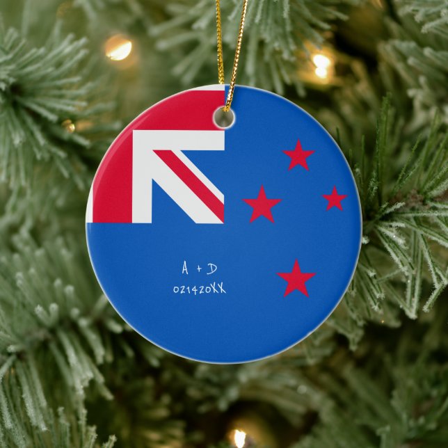 Benutzerdefinierte Meldung - Neuseeländisches Flag Keramik Ornament