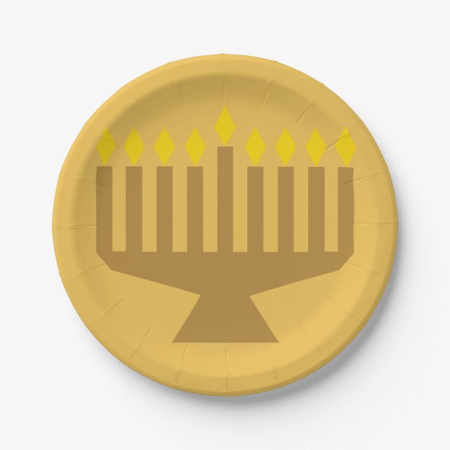 Benutzerdefinierte Menorah Paper-Teller Pappteller (Vorderseite)