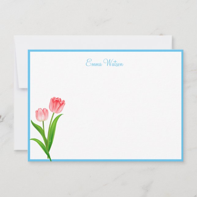 Benutzerdefinierte Merkkarten-Tulips Mitteilungskarte (Vorderseite)